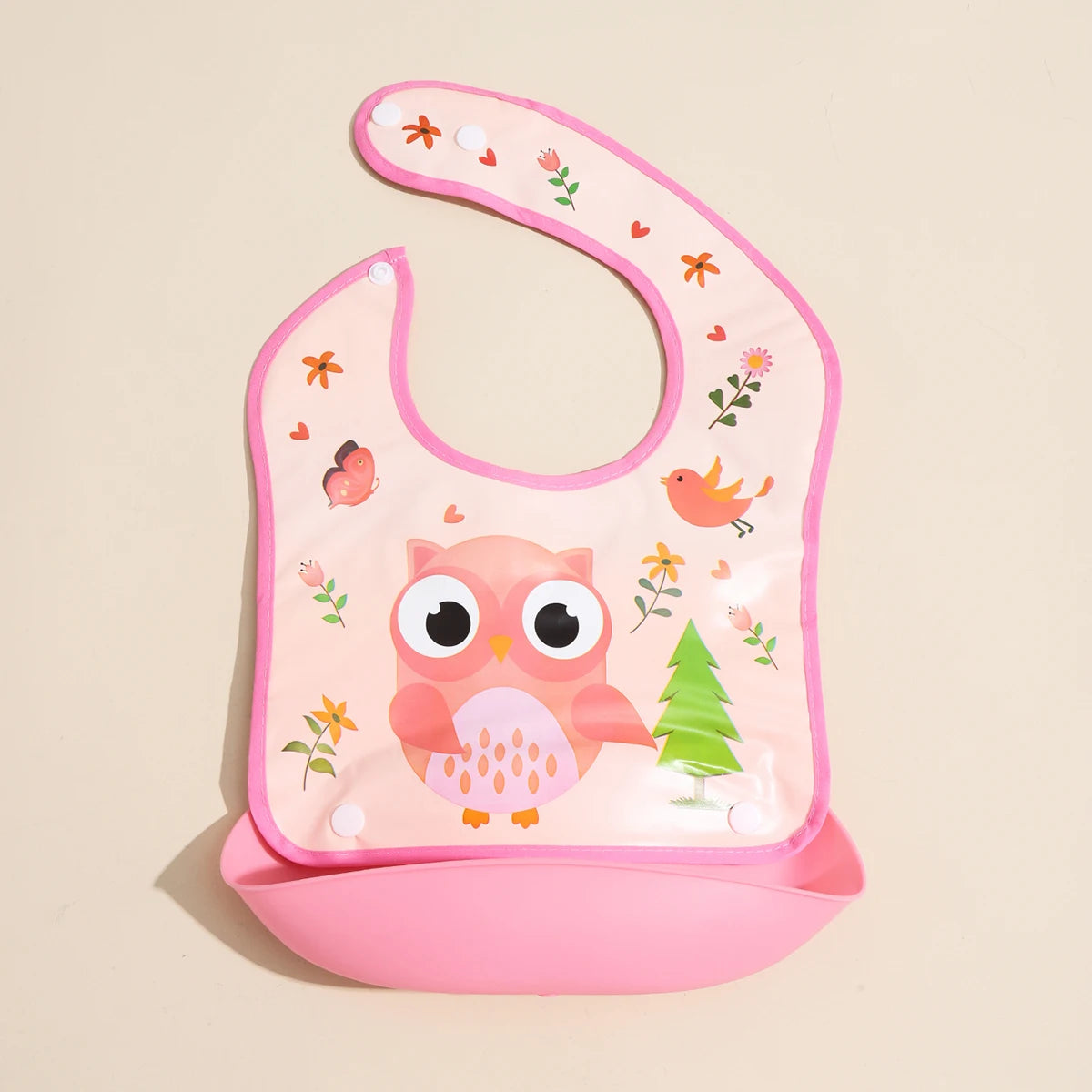 Baby food bib Baby waterproof bib three-dimensional detachable food food pocket Child child saliva pocket