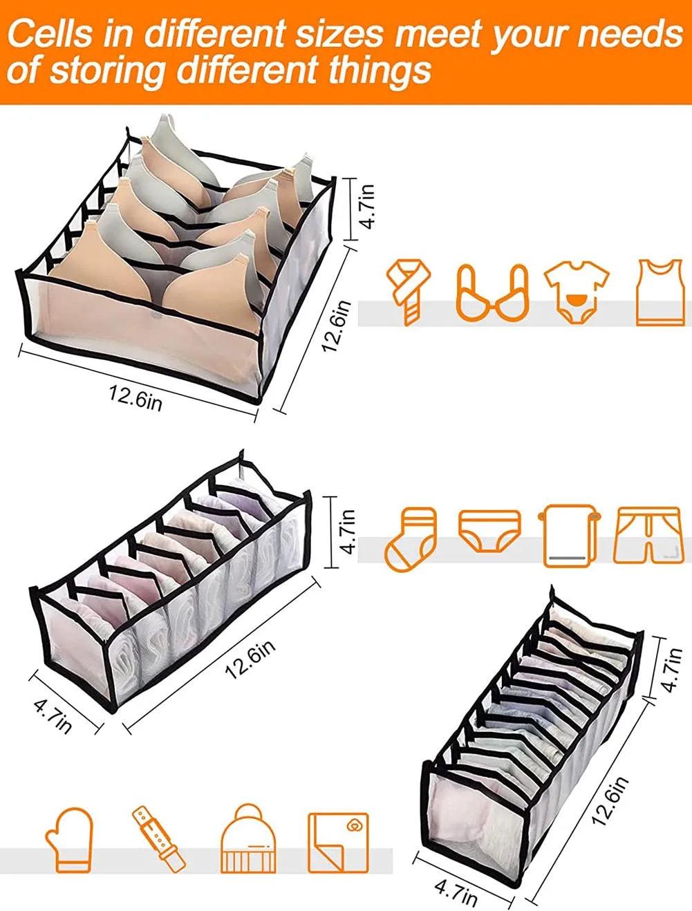 Closet Organizer Underwear Organizer For Wardrobe Clothes Organizers Cabinets Drawer Organizers Bra Socks Storage Organizer Box