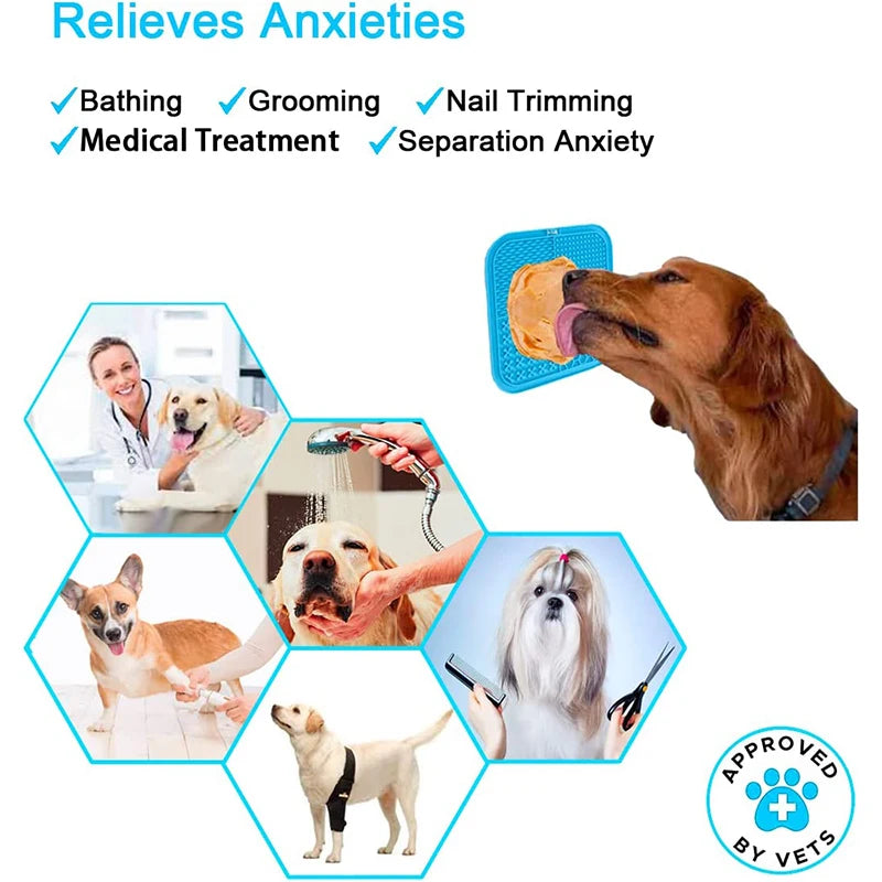 Dog Slow Feeders Mats Lick Mat Boredom Anxiety Reduction Perfect for Food Yogurt Peanut Butter Alternative to Slow Feed Dog Bowl