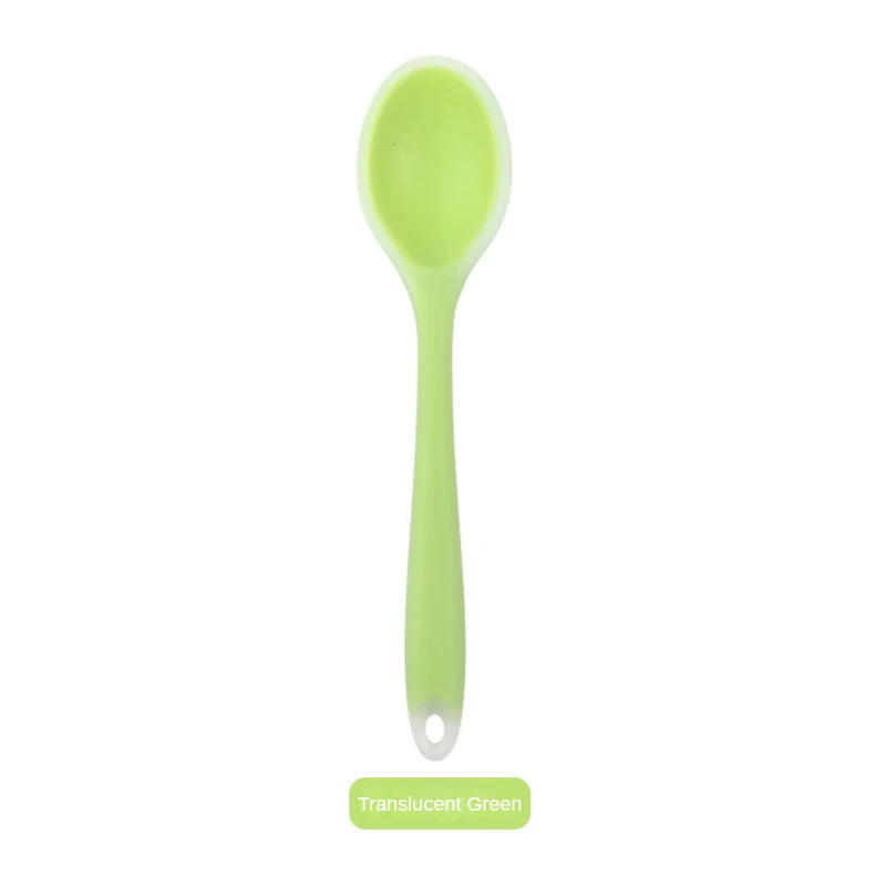 Silicone Spoon Integrated Rice Spoon Multicolor Silica Gel Salad Spoon Cake Baking Spoon Kitchen Cooking Spoon Kitchen Tools