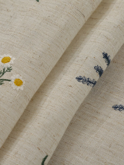 Linen Embroidery Curtain Small Fresh Curtain Rustic Wind Drift Window Curtain Ambience Sense Short Curtain