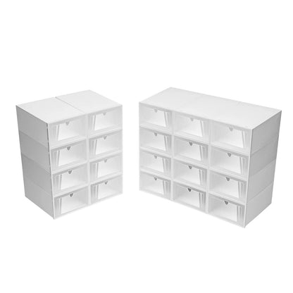 20 Pack Shoe Storage Box Clear Shoe Organizers Boxes Stackable with Lids Shoe Rack Space Saving Sneaker Containers Bins