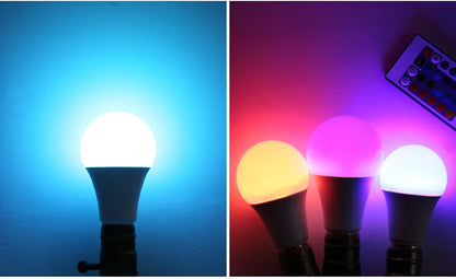 24 Key Remote Control Smart Lamp Atmosphere Light 16 Colors RGB Bulb LED Multicolor Bulb E27 220V Household Lighting Dimmable