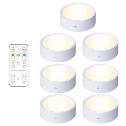 Smart Remote Control Cabinet Light Battery Powered Night Light Dimmable Warm/White Light Kitchen Light Closet Aisle Stairs Light