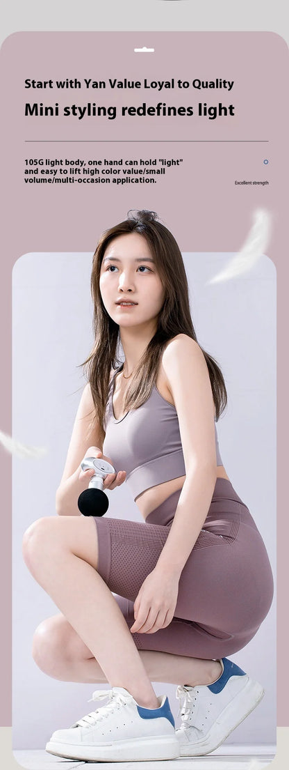 Portable Mini Wireless Massage Gun Home Electric Sports Handheld Fascial Gun Body Deep Tissue Muscle Vibration Fitness Massager