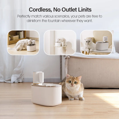 Water Fountain Dispenser Wireless Cat Dog Drinker Bowl Furpipi Ultra Recirculate Filtring Automatic Water Fountain for Cat Cats