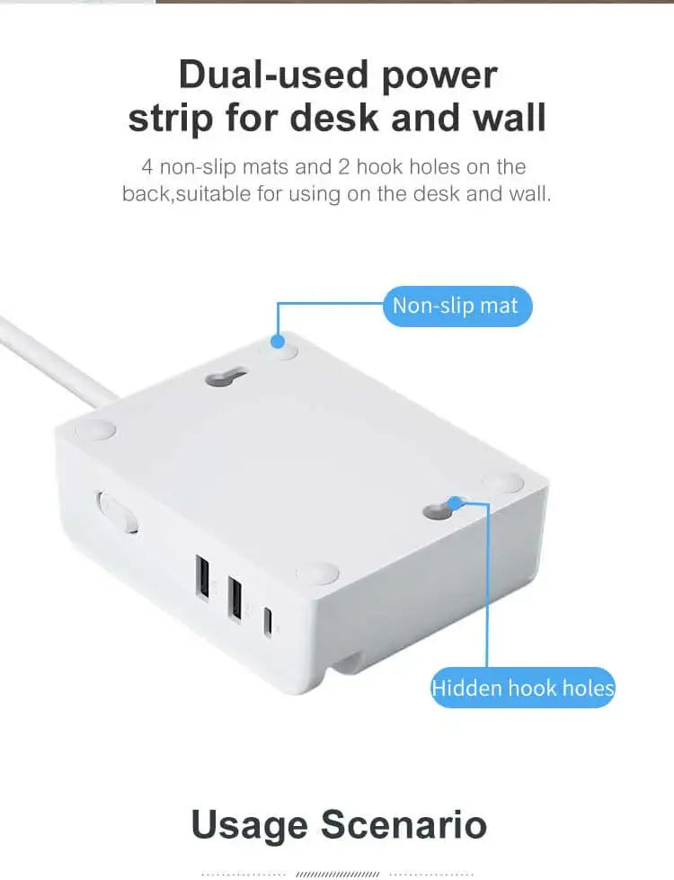 Smart power strip  us smart outlet wall plug adapt surge protector  110v 5V 2.4A usb c hub electrical socket with usb charger
