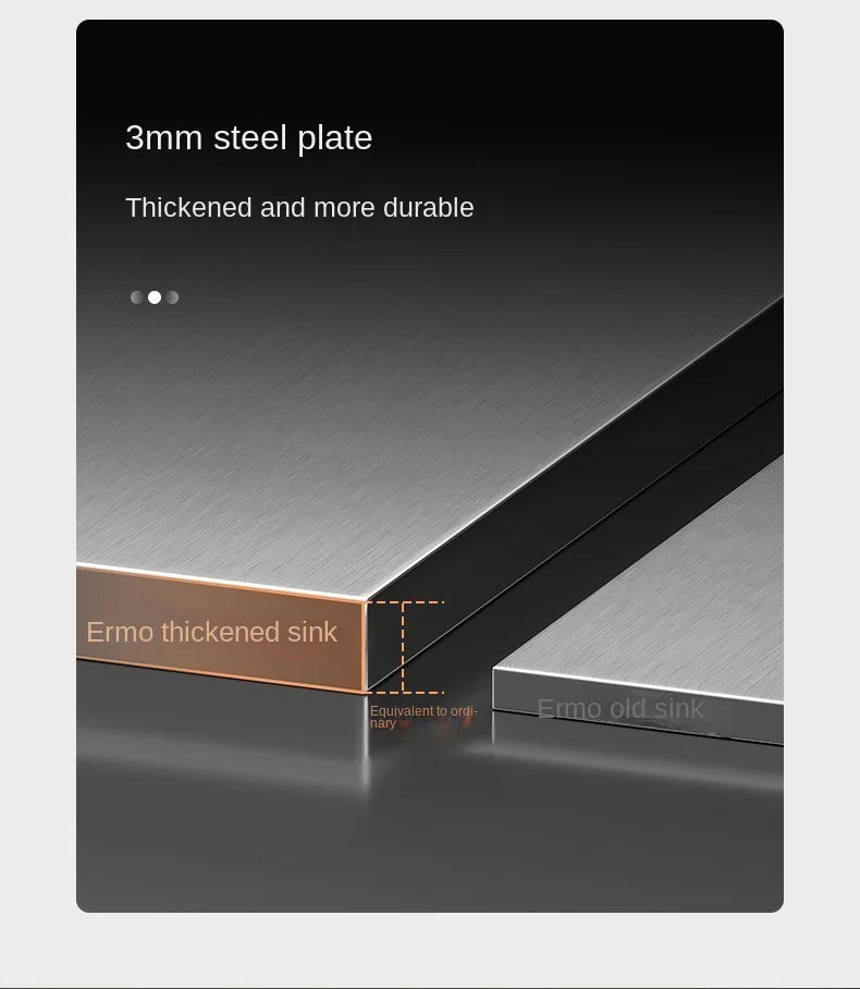 Nano 304 Stainless Steel Sink Waterfall Large Single Slot Kitchen Sink Vegetable Sink Stainless Steel Sink Household Sink