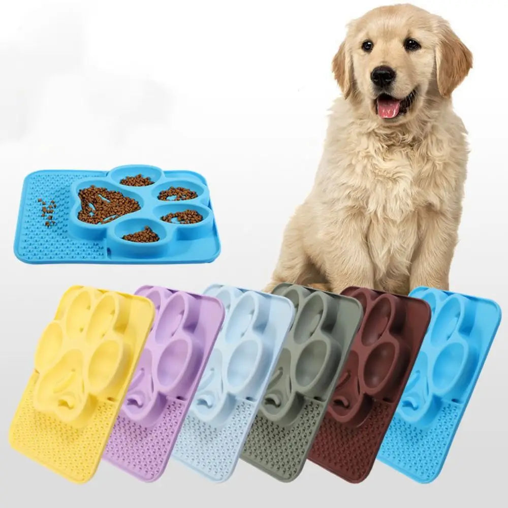 Multi-use Silicone Pet Slow Feeder Bowl Choke-proof Portable Pet Canning Lick Tray Non-slip Cat Food Bowl Water Food
