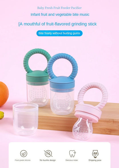 1pcs Food Bite Bag Feeder Fruit Vegetable Feeding Food Grade Silicone Feeding Tableware Silicone Baby Pacifier Bottle Feeder