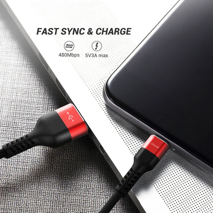 QGeeM 3A USB C Cable USB Type C Cable for Xiaomi OPPO Realme Poco Oneplus Redmi Phone Charger Fast Charge Charger Type C Cable