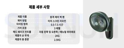 Air circulating wall fan Wall mounted household wall mounted electric fan Kitchen Toilet Non perforated wall electric fan Remote