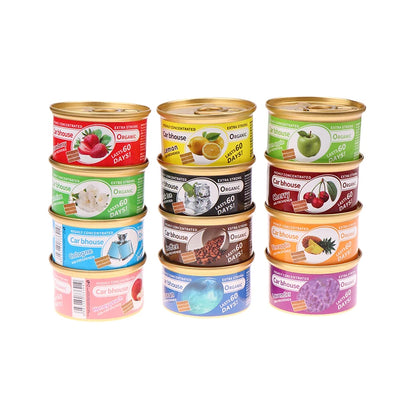 Car Air Freshener: 12 Kinds Scent | Organic Cans | Odor Eliminator Essential | Long-Lasting | Strong Fragrance | For Home/Toilet