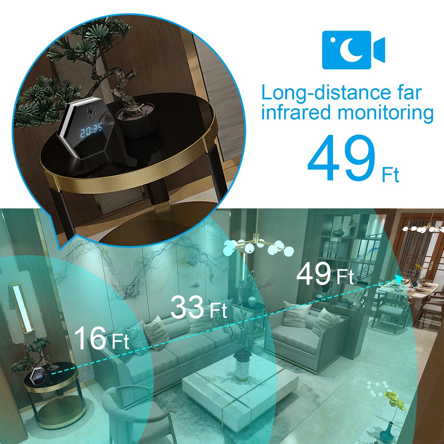 Indoor home surveillance camera, mobile phone, remote network, HD night vision, wireless camera, caretaker