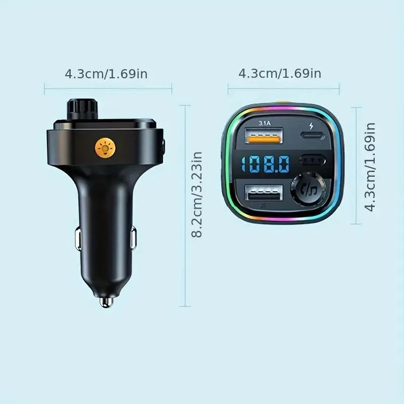 Bluetooth 5.0 FM Transmitter Handsfree Car Radio Modulator MP3 Player With 22.5W USB Super Quick Charge Adapter for Car