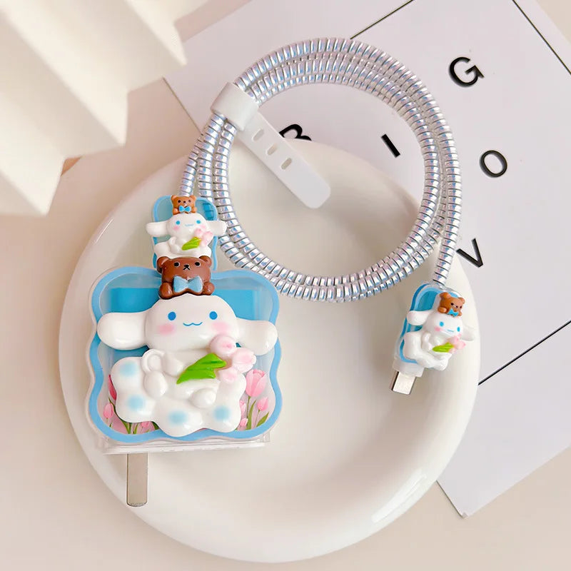 Joytop Sanrio 5Pcs Set Cable Protector for Huawei 35W/40W/66W/88W/100W Fast Charger Case Phone Wire Cord Organizers Winder
