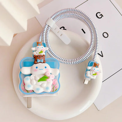 Joytop Sanrio 5Pcs Set Cable Protector for Huawei 35W/40W/66W/88W/100W Fast Charger Case Phone Wire Cord Organizers Winder