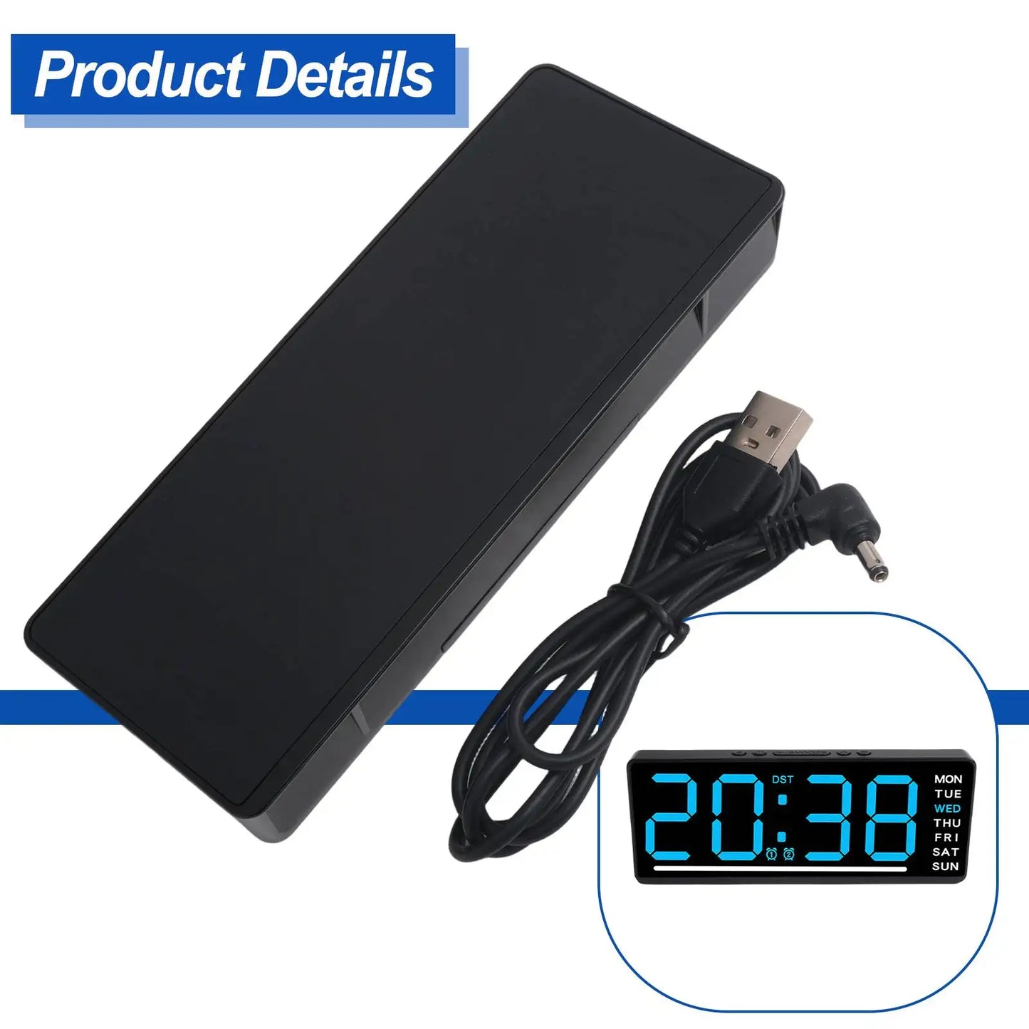 Silent Digital Alarm Clock for Babies,LED Bedside Clock with Night Light Multiple Functions | Adjustable Tone Volume