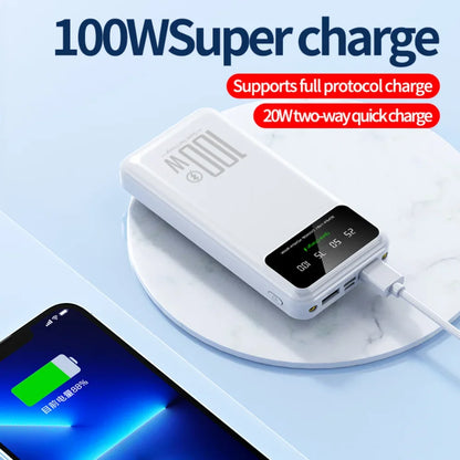 2025 NEW Power Bank 50000mAh High Capacity 100W Fast Charging Portable Charger External Battery Pack Powerbank for IPhone Huawei