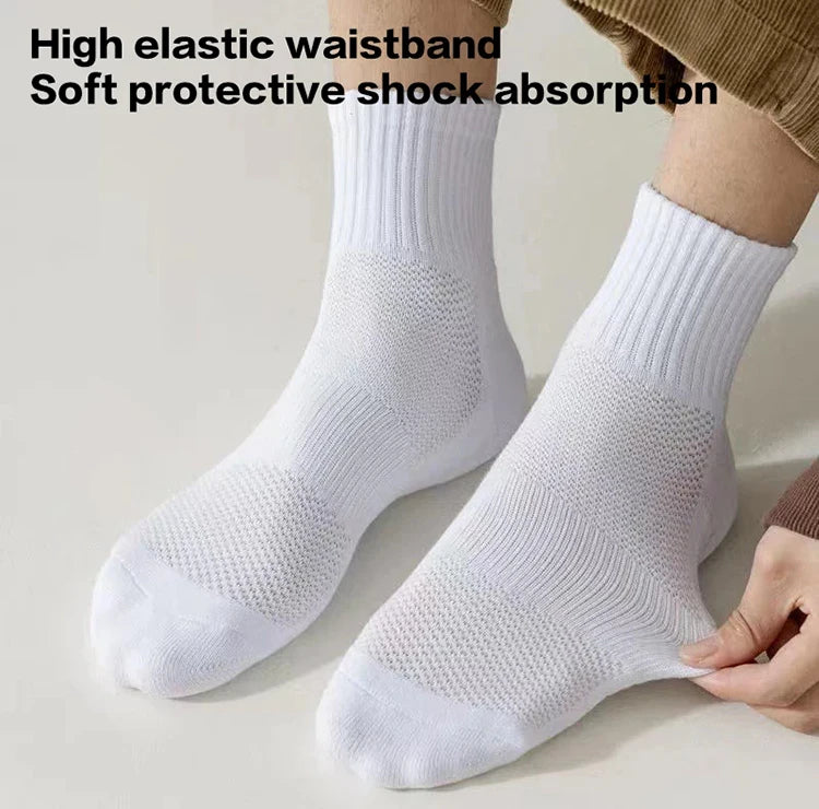 Men's Thick Bottom Sweat Absorbing and Breathable Sports Socks with Bottom Cushion for Running Professional Sports Men's Socks