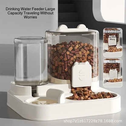 Automatic Dog Cat Feeder and Water Dispenser Gravity Food Feeder and Waterer Set with Pet Food Bowl Universal Pet Products
