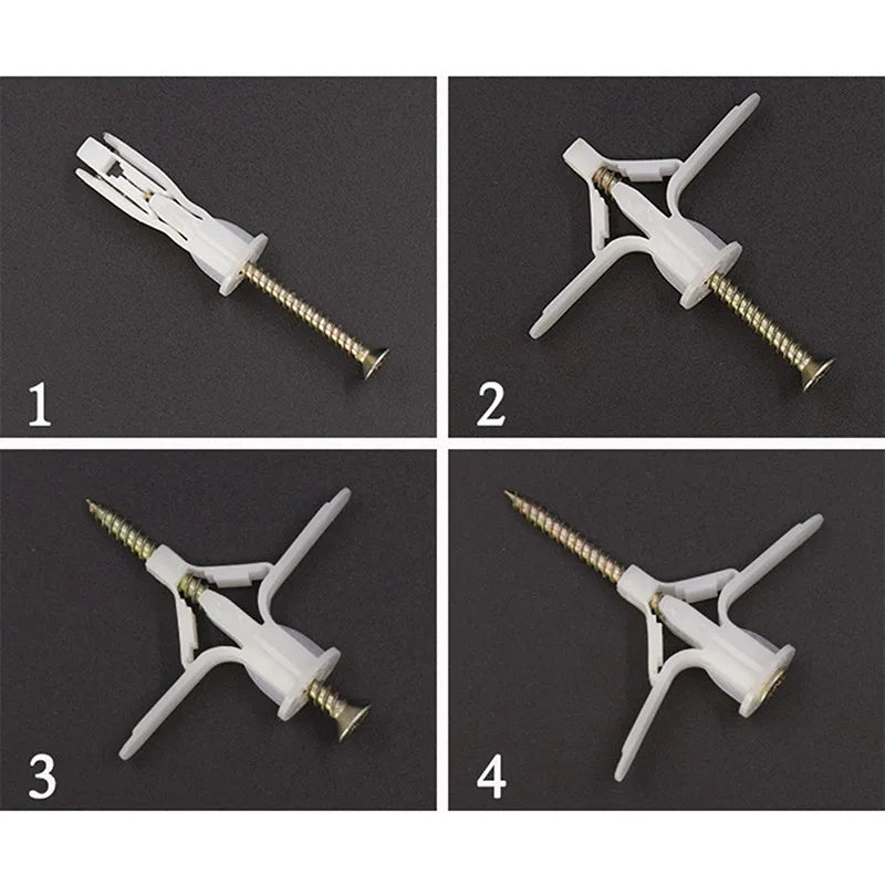 50/100Pcs Expansion Drywall Anchor Kit With Screws Self Drilling Wall Home Pierced Special For Nylon Plastic Gypsum Board 앙카