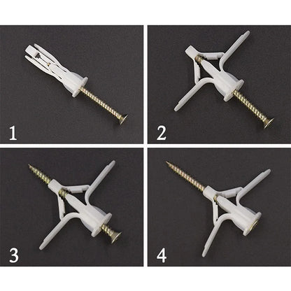 50/100Pcs Expansion Drywall Anchor Kit With Screws Self Drilling Wall Home Pierced Special For Nylon Plastic Gypsum Board 앙카