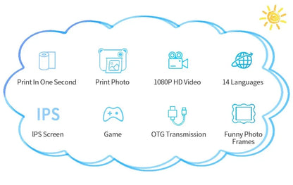 Children's Camera With Print Kids Instant Print Camera Digital Photo Camera Girl's Child Camera Video Boy's Birthday Gift