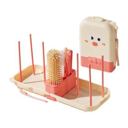 Silicone Baby Bottle Brush Set Soft Bristles Flexible Cup Cleaning Brushes with Storage Box Feeding Bottle Cleaners Home Use