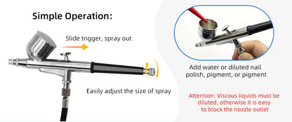 Portable Airbrush Skin Care Beauty Tool With Compressor Air Brush Nail Art Paint Facial Cleansing Rejuvenating Moisturizing