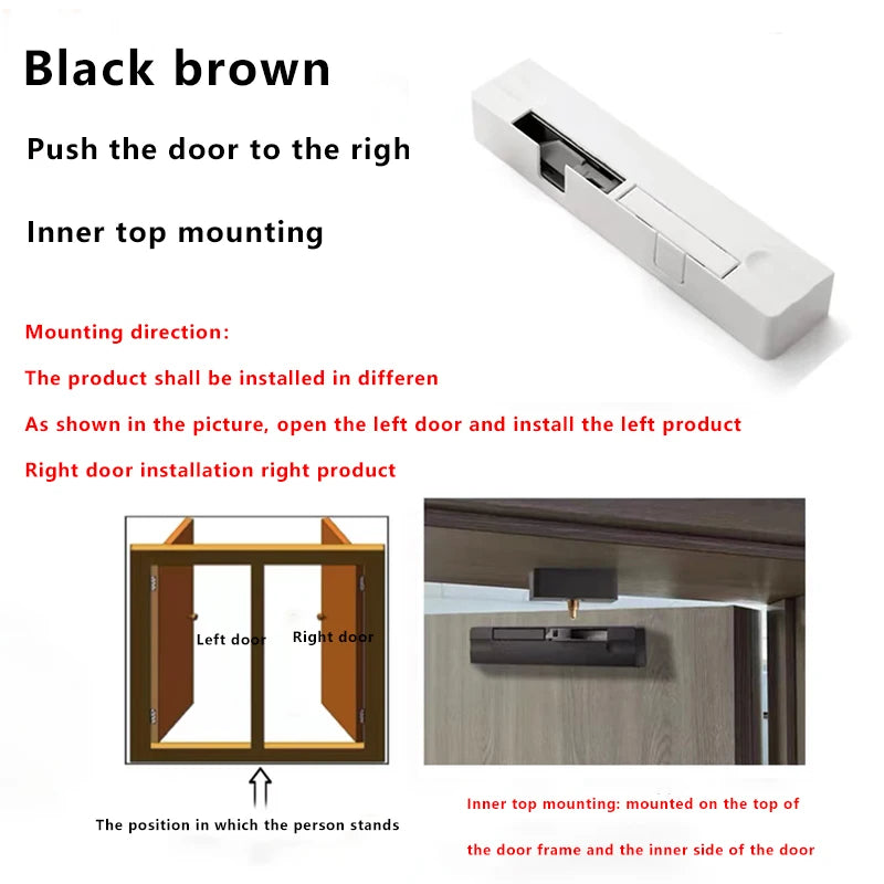 Door Damping Buffer Wooden Door Flat Outward Opening Invisible Door Home Closing Silent Hydraulic Door Closer Anti-pinch