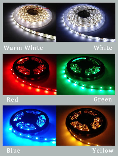 Led Strip Light 5M 300Leds SMD2835 12V White Warm Red Green Blue RGB Luces Led Light Waterproof Flexible Lamp Tape for Room Deco
