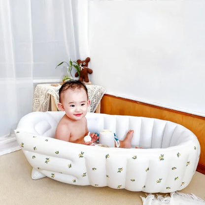 Ins Style New Portable Baby Bath Tub Bath Tub Newborn Bath Foldable Children's Inflatable Swimming Pool Bath Tub