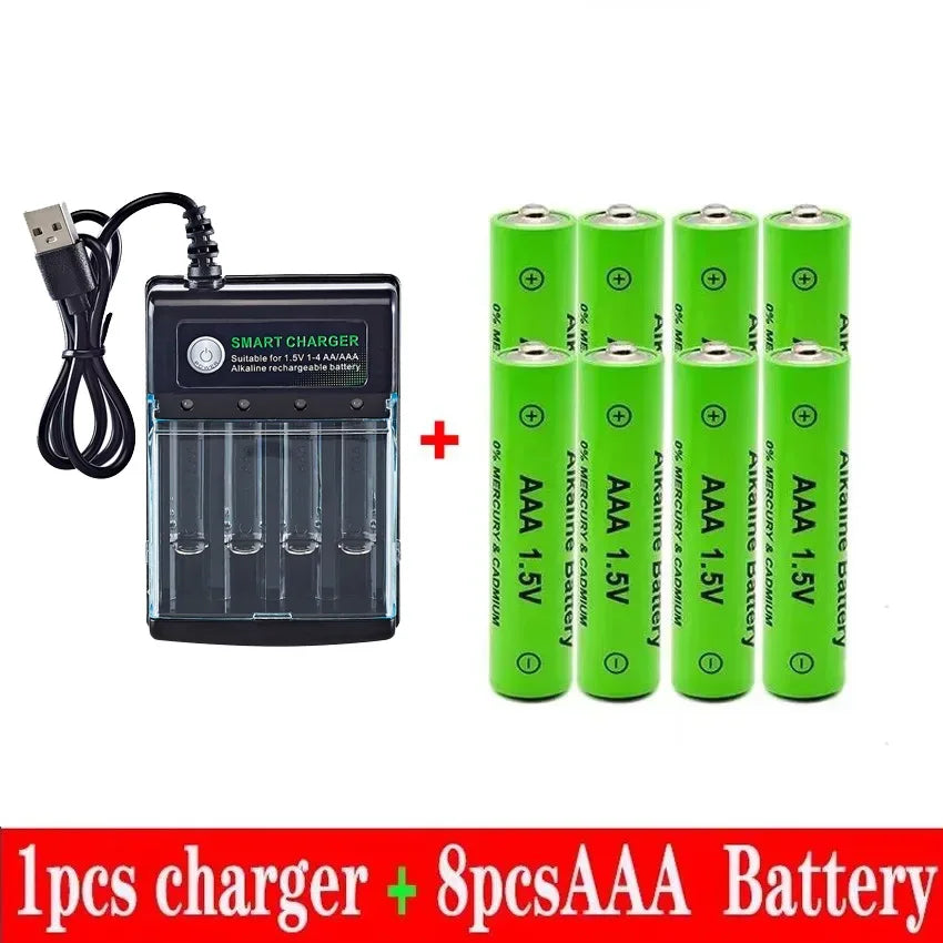 AAA Rechargeable Battery 3000mAh 1 5V New Alcalinas Battery USB Charger Included