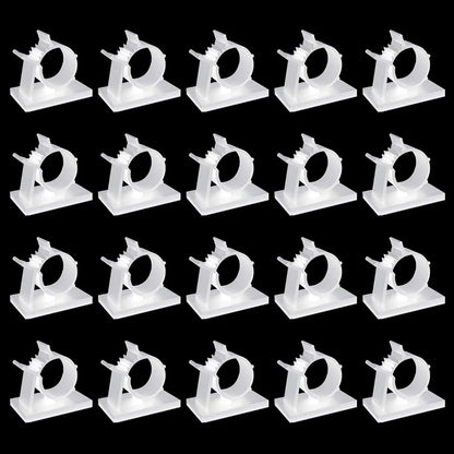 20 Pcs Cable Clips Self Adhesive Power Cord Management Wire Holder Cable Organizer Clamp Wire Clip for Car Desktop Wall Phone