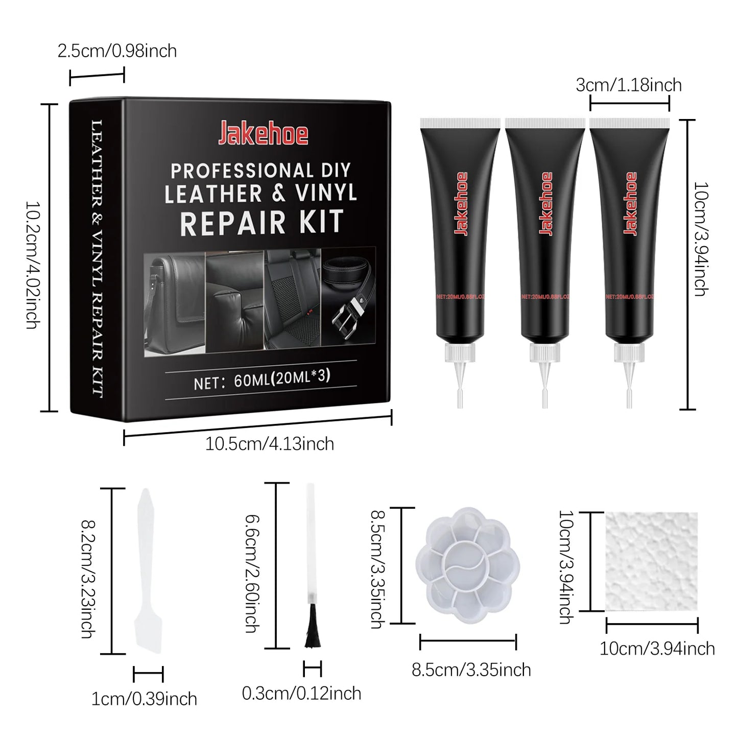 60ml Car Care Kit Liquid Leather Skin Refurbish Repair Tool Auto Seat Sofa Coats Holes Scratch Cracks Restoration Black