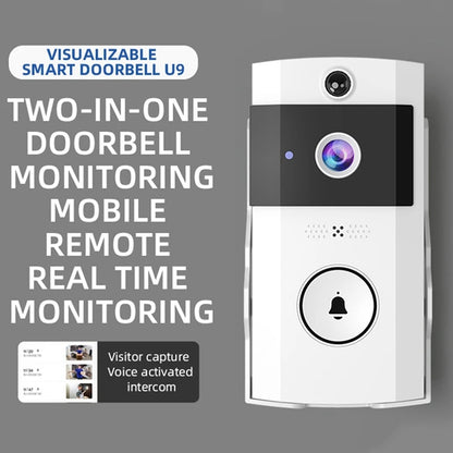 Smart WIFI Doorbell Camera With Solar Charging, Waterproof, Night Vision, HD, Two-Way Intercom Voice For Home Security