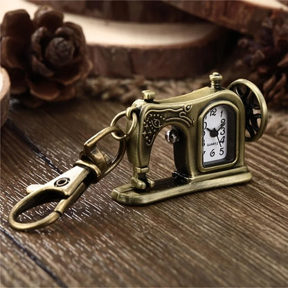 1PC Vintage Necklace Watch Clothes Car Pocket Watch Sewing Machine Quartz Pocket Watch Small Wall Watch Keychain Watch