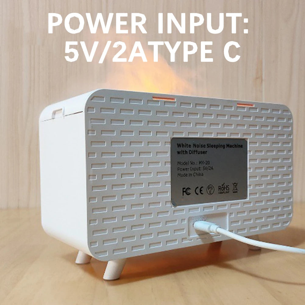 3 in 1 White Noise Sound Machine Night Light Humidifier 8 Group Natural Sound 30/60/120 Minutes Smart Timing for Home