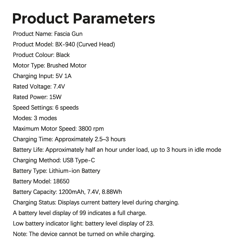 Portable Fascia Gun Full Body Muscle Relaxation Massage Gun with Extended Handle U-Shaped Home Hammer Massager For Back Shoulder