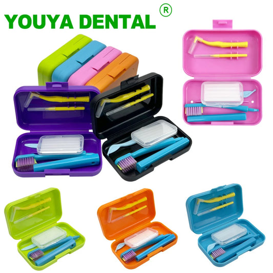 Orthodontic Oral Care Kit Portable Toothbrush Box Orthodontic Wax Foldable Toothbrush Interdental Brush Teeth Whitening Tool Hot