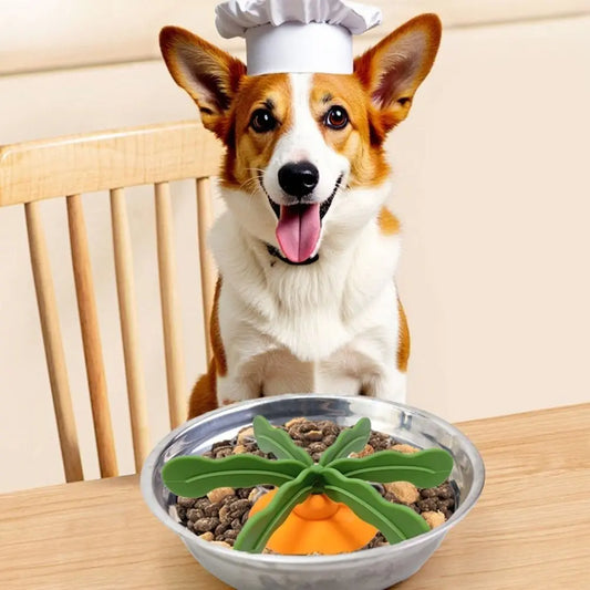 Silicone Pet Bowl Slow Feeder Rotatable Fun Shape Pet Slow Food Dispenser Anti-Choke Bloat Stop Dog Slow Feeder
