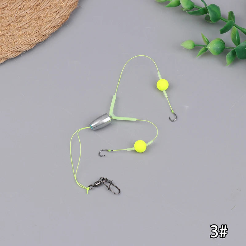 〔Far〕Double Hook Fishing Hair Rigs Hook Reverse Bottom Line Suspension Carp Fishing Hook Ready Made Anti Bottom Carp Rigs