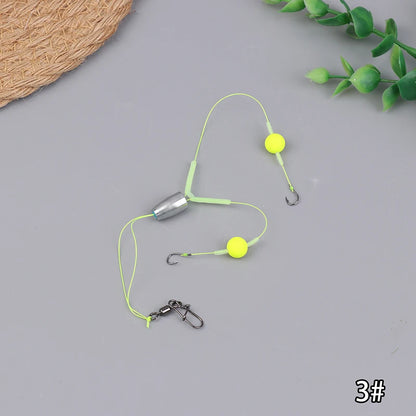 〔Far〕Double Hook Fishing Hair Rigs Hook Reverse Bottom Line Suspension Carp Fishing Hook Ready Made Anti Bottom Carp Rigs