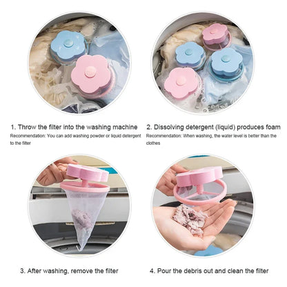 Lint Catcher Fur Laundry Hair Catcher Washing Machine Pet Hair Catcher Remover Filter Floating Lint Mesh Bag Filter Net Pouch