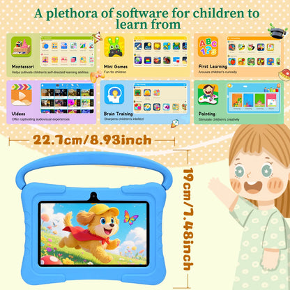 7-inch children's learning tablet parental control WIFI  dual cameras  high-definition screen anti drop  no Adapter
