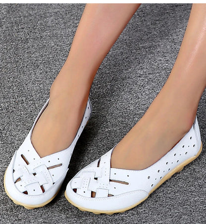 Shoes Women  2025 Soft Leather Shoes White Women's Loafer Slip On Flats Zapatos De Mujer Flat Shoes Women Casual Footwear Female