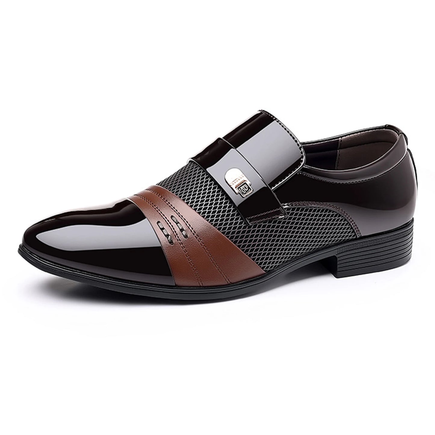 Men's Slip On Business Shoes Glossy Pointed Toe Uniform Modern Office Shoes Suitable for Office Evening Party