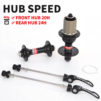 Road Bike Hubs 171/172 SHIMAN0 Hubs Front 20H Rear 24H Quick Release Hubs Compatible with 9/10/11 Speed Bikes