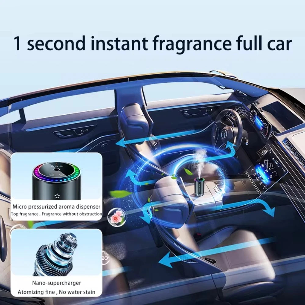 Caer Car Electric Air Diffuser Smart Aroma Mist Aromatherapy Starry Sky Top Air Freshener Removing Odor Eliminator Interior Tool